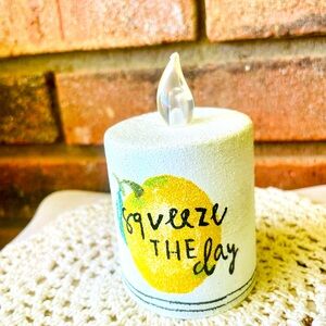 *Squeeze the Day Timer Pillar Candle 2.25”x3.5”